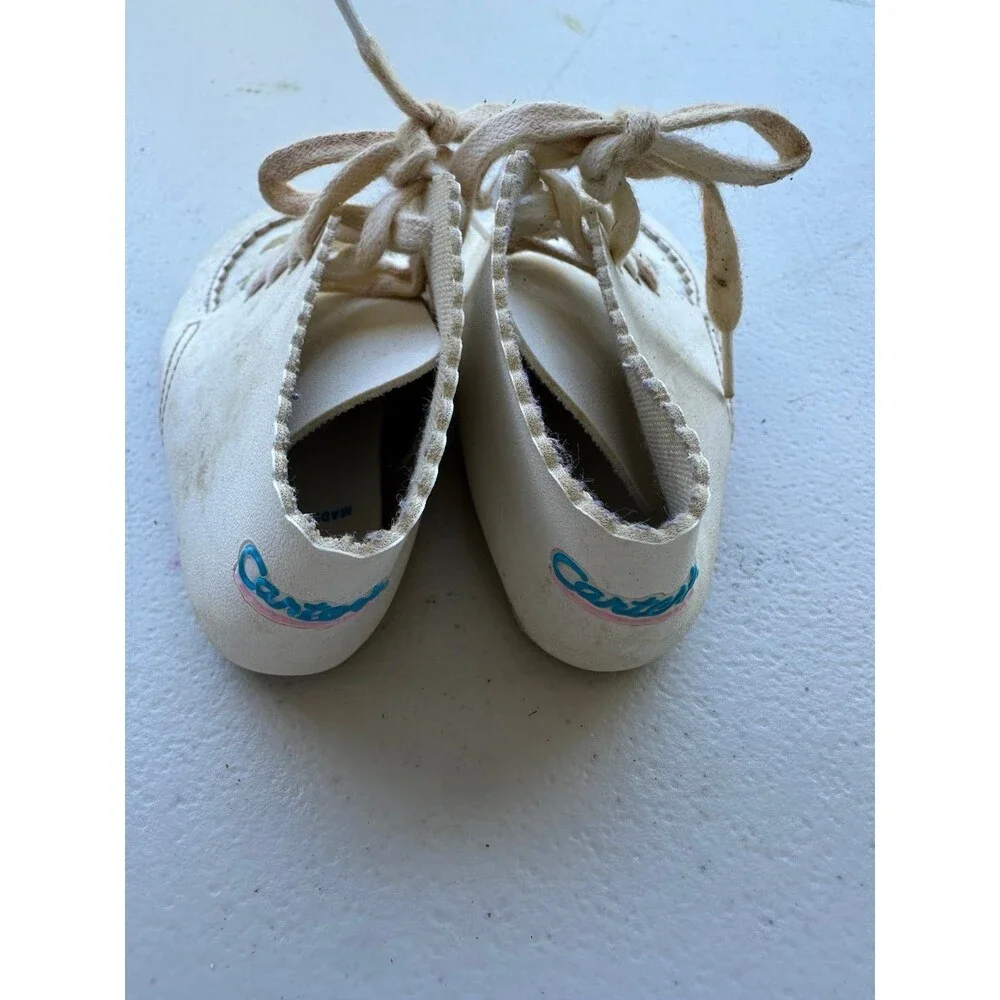 Vintage Carter's Baby Girl Embroidered Flowers Leather Bootie Walkers Shoes 3